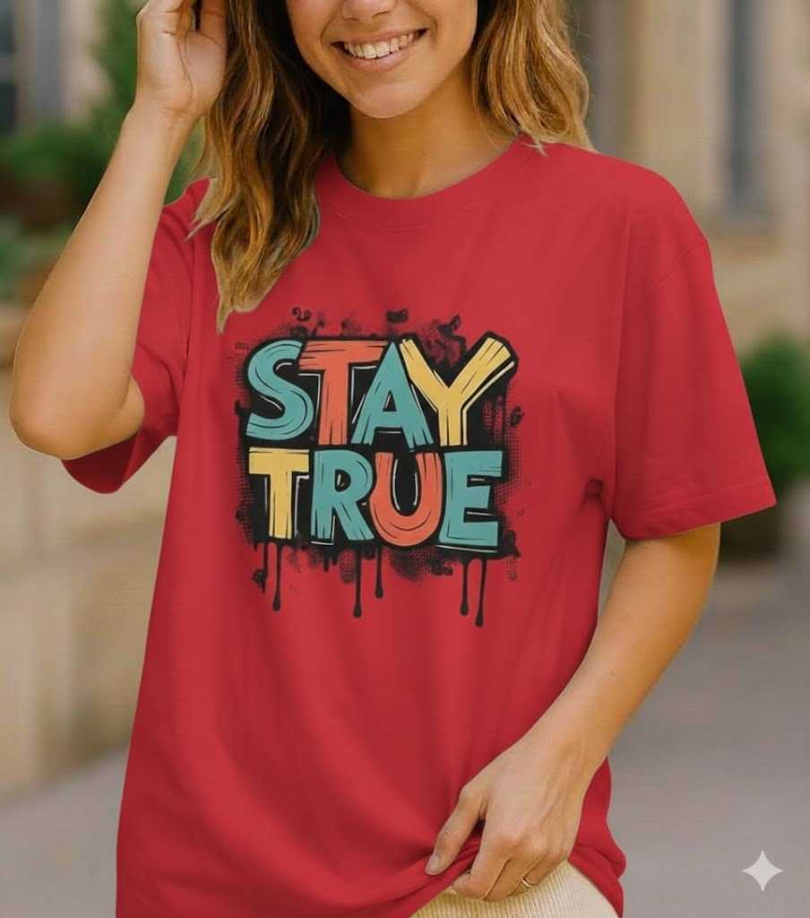 Stay True Summer DTF Printed T-Shirt For Women's